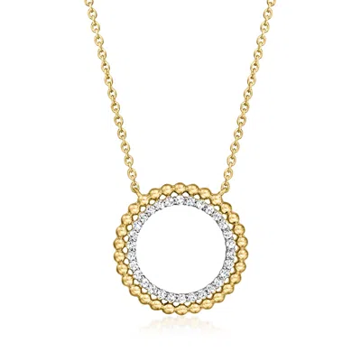 Ross-simons Diamond Beaded Eternity Circle Necklace In 18kt Gold Over Sterling In Multi