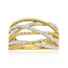 Ross-simons Diamond Beaded Highway Ring In 18kt Gold Over Sterling In Gold