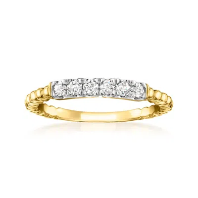 Ross-simons Diamond Beaded Ring In 18kt Gold Over Sterling In Brown