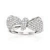 Ross-simons Diamond Bow Ring In 14kt White Gold In Silver