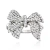 Ross-simons Diamond Bow Ring In Sterling Silver In Silver