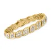 Ross-simons Diamond Bracelet In 18kt Gold Over Sterling In Multi