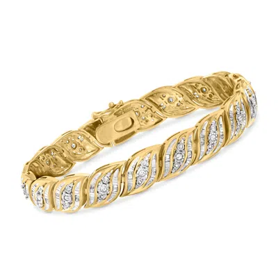 Ross-simons Diamond Bracelet In 18kt Gold Over Sterling In Multi