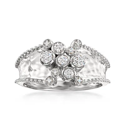 Ross-simons Diamond Bubble Band In Sterling Silver In White