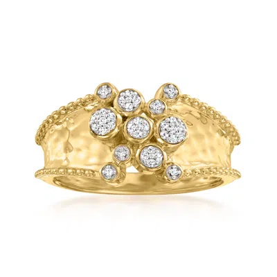 Ross-simons Diamond Bubble Ring In 18kt Gold Over Sterling In White