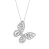 Ross-simons Diamond Butterfly Pendant Necklace In 14kt White Gold In Multi