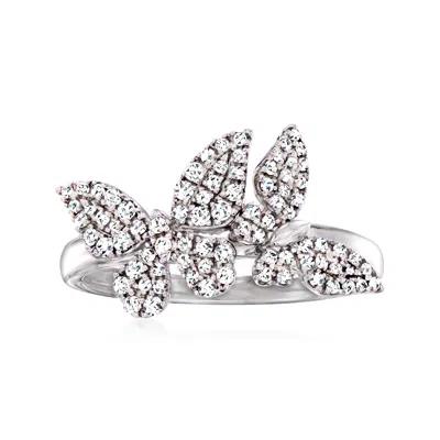 Ross-simons Diamond Butterfly Ring In Sterling Silver