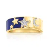 Ross-simons Diamond Celestial Ring With Blue Enamel In 18kt Gold Over Sterling In Gold