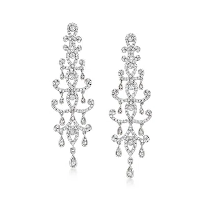 Ross-simons Diamond Chandelier Earrings In 14kt White Gold