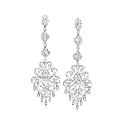 Ross-simons Diamond Chandelier Earrings In 14kt White Gold