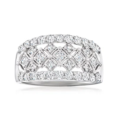 Ross-simons Diamond Checkered Ring In 14kt White Gold