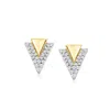 Ross-simons Diamond Chevron Earrings In 18kt Yellow Gold