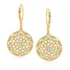 Ross-simons Diamond Circle Drop Earrings In 18kt Gold Over Sterling In White