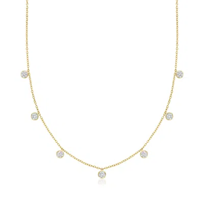 Ross-simons Diamond Circle Station Necklace In 18kt Gold Over Sterling In Multi