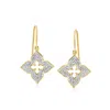 Ross-simons Diamond Clover Drop Earrings In 14kt Yellow Gold