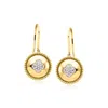 Ross-simons Diamond Clover Drop Earrings In 18kt Yellow Gold In Multi