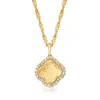 Ross-simons Diamond Clover Pendant Necklace In 18kt Gold Over Sterling In White