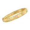 Ross-simons Diamond Cluster Bangle Bracelet In 18kt Gold Over Sterling In Multi