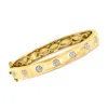 Ross-simons Diamond Cluster Bangle Bracelet In 18kt Gold Over Sterling In Gold