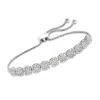 Ross-simons Diamond Cluster Bolo Bracelet In Sterling Silver In White