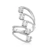 Ross-simons Diamond Cluster Bypass Ring In 14kt White Gold