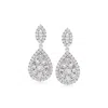 Ross-simons Diamond Cluster Drop Earrings In Sterling Silver In Multi