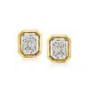 Ross-simons Diamond Cluster Earrings In 18kt Gold Over Sterling In White