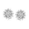 Ross-simons Diamond Cluster Earrings In Sterling Silver In White