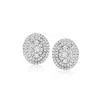 Ross-simons Diamond Cluster Oval Earrings In 14kt White Gold In Metallic