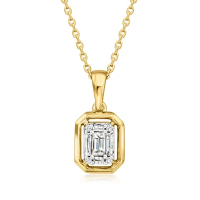 Ross-simons Diamond Cluster Pendant Necklace In 18kt Gold Over Sterling In Multi