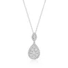 Ross-simons Diamond Cluster Pendant Necklace In Sterling Silver