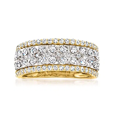 Ross-simons Diamond Cluster Ring In 14kt 2-tone Gold In White