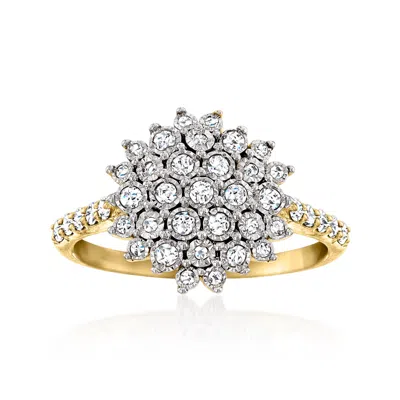 Ross-simons Diamond Cluster Ring In 14kt Yellow Gold In White
