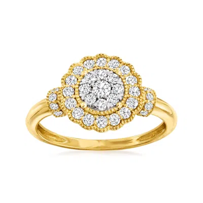 Ross-simons Diamond Cluster Ring In 14kt Yellow Gold In White