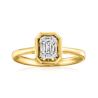 Ross-simons Diamond Cluster Ring In 18kt Gold Over Sterling In White