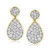 Ross-simons Diamond Cluster Teardrop Earrings In 14kt Yellow Gold