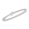 Ross-simons Diamond Cluster Tennis Bracelet In Sterling Silver In Multi