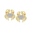 Ross-simons Diamond Crab Earrings In 18kt Gold Over Sterling In Multi