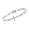 Ross-simons Diamond Cross And Infinity Symbol Link Bracelet In Sterling Silver In Multi