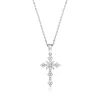 Ross-simons Diamond Cross Pendant Necklace In Sterling Silver