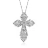 Ross-simons Diamond Cross Pendant Necklace In Sterling Silver In Multi