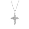 Ross-simons Diamond Cross Pendant Necklace In Sterling Silver In Multi