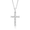 Ross-simons Diamond Cross Pendant Necklace In Sterling Silver In Multi