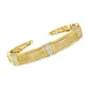 Ross-simons Diamond Cuff Bracelet In 18kt Gold Over Sterling In Multi