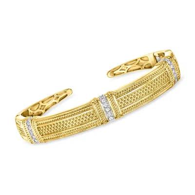 Ross-simons Diamond Cuff Bracelet In 18kt Gold Over Sterling In Multi