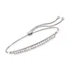 Ross-simons Diamond Curved Bar Bolo Bracelet In Sterling Silver In White