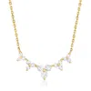 Ross-simons Diamond Curved Bar Necklace In 14kt Yellow Gold In Multi