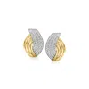 Ross-simons Diamond Curved Earrings In 14kt Yellow Gold