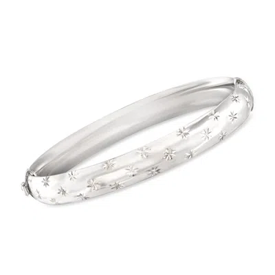 Ross-simons Diamond-cut And Polished Sterling Silver Bangle Bracelet In Multi