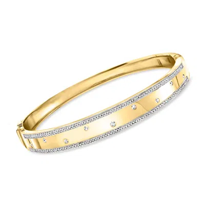 Ross-simons Diamond Dotted Bangle Bracelet In 18kt Yellow Gold In Multi
